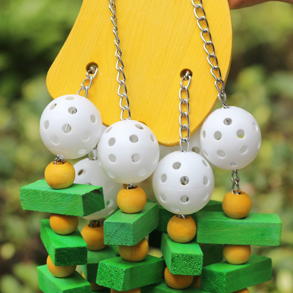 KINTOR Bird Chewing Toy Large Medium Parrot Cage Bite Toys African Grey Macaws Cockatoos Eclectus Amazon (Banana-22inch)